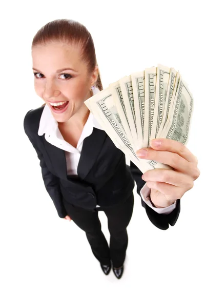 Businesswoman with money — Stock Photo, Image