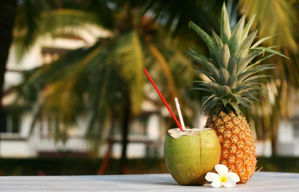 Coconut and pineapple — Stock Photo, Image