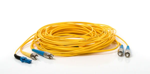 Fibra de cable con conectores — Foto de Stock