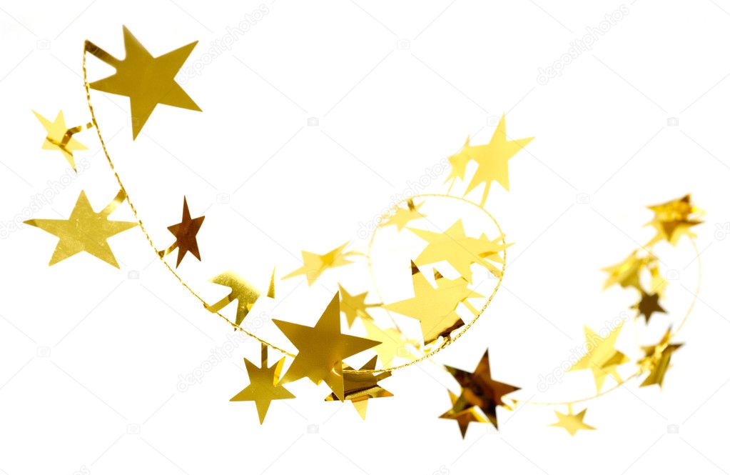 Golden stars isolated on white backgroun