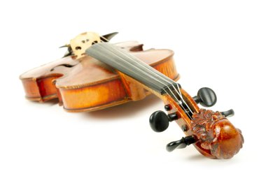 Violin isolated on white clipart