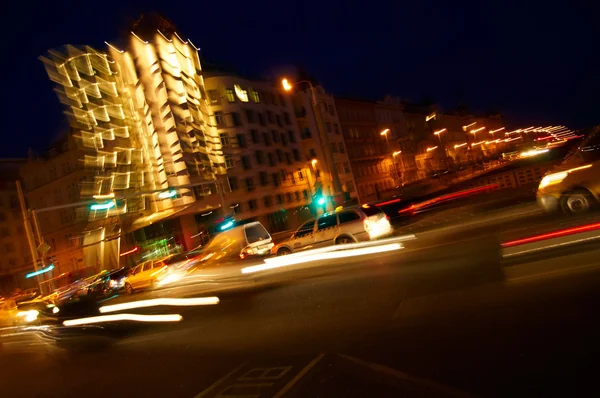 Luzes de trânsito. Desfoque de movimento — Fotografia de Stock