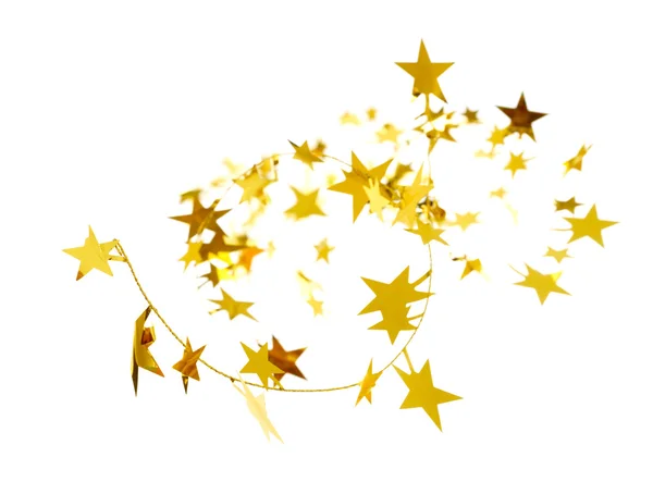 Estrelas douradas isoladas no fundo branco — Fotografia de Stock