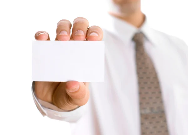 Business man with visiting card — Stock Photo, Image