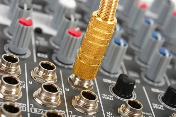 Part of audio control console — Stock Photo, Image