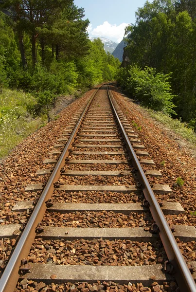 Järnväg i bergen — Stockfoto