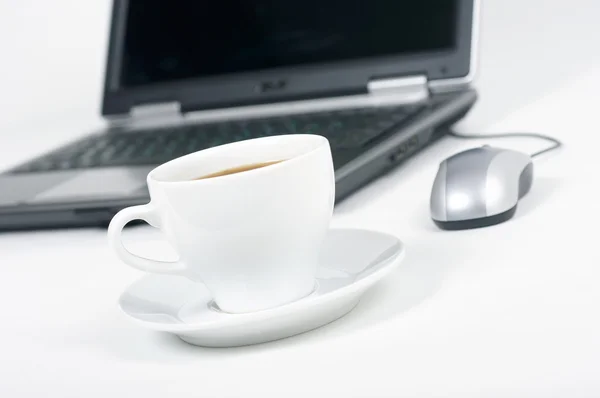 Kawa i laptopa — Zdjęcie stockowe