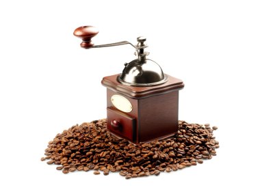 Coffee grinder on white background clipart