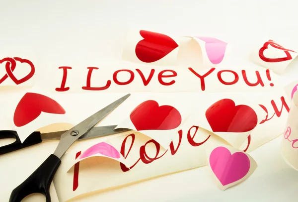 Heart and inscription I love you — Stock Photo, Image