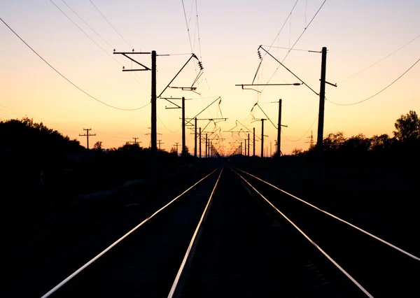 stock image Sundown and railway