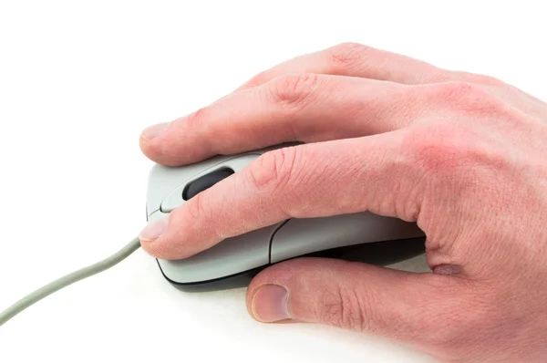 Комп'ютерна миша в руці Ліцензійні Стокові Фото