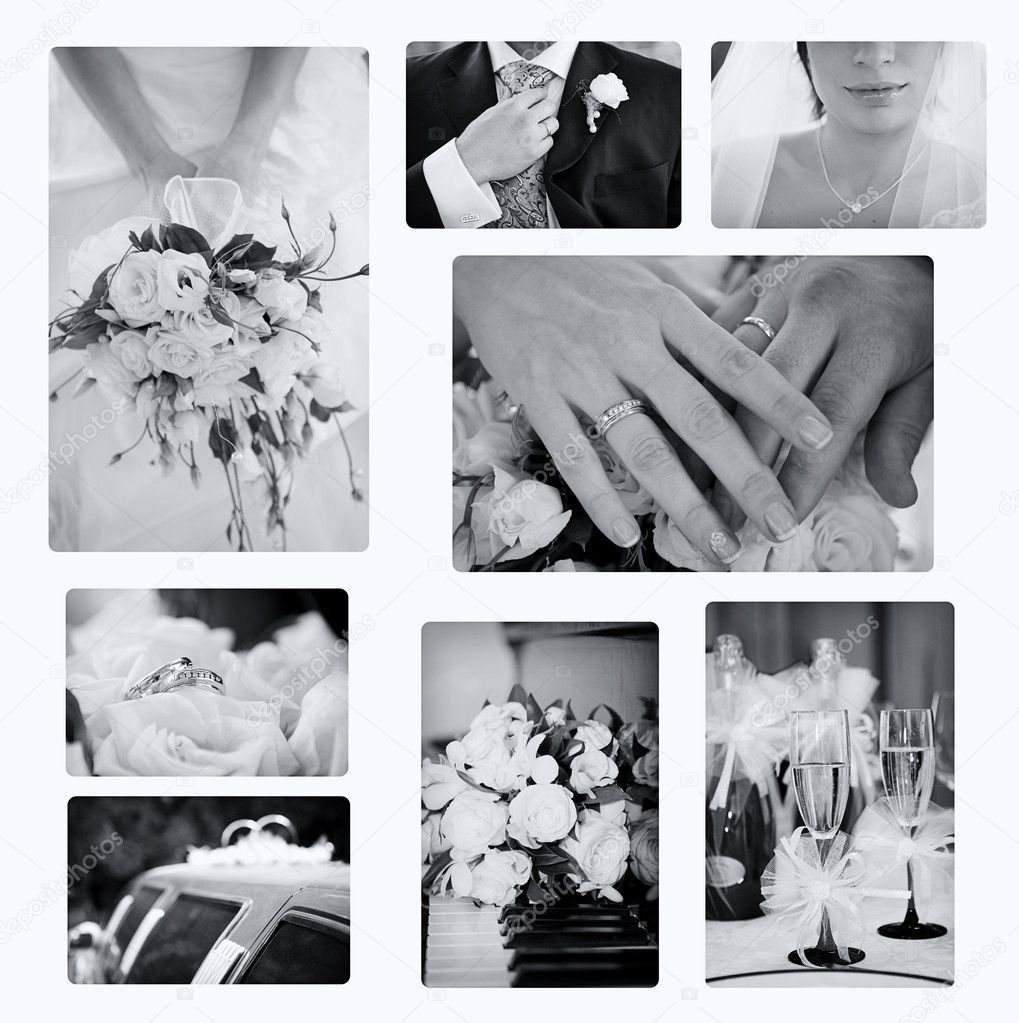 Collage of wedding photos