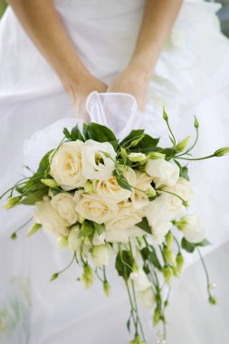 The bride with a wedding bouquet clipart