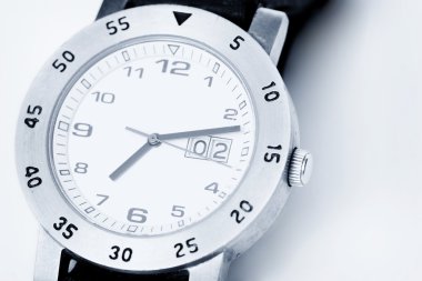 Analog watch in white clipart