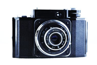 eski slr fotoğraf makinesi üzerinde beyaz izole