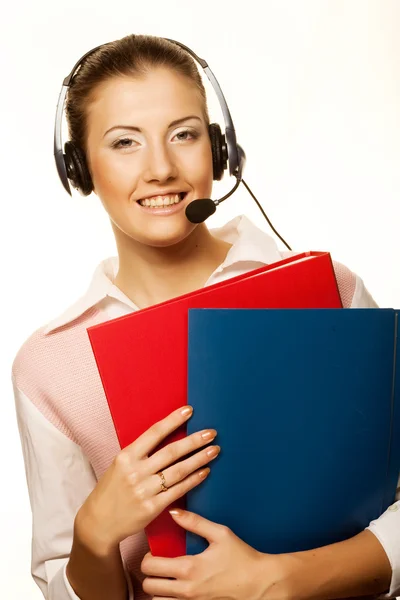 Friendly secretary/telephone operator — Stock Photo, Image