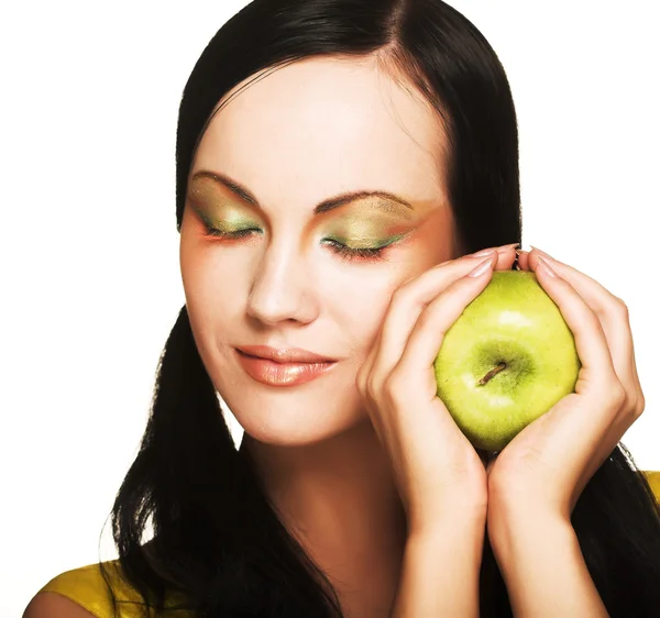 Жінка з яблуком — стокове фото
