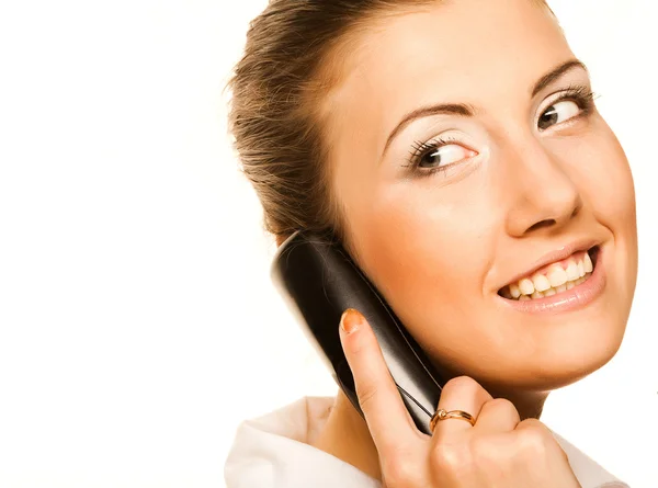 Geschäftsfrau mit Telefon — Stockfoto