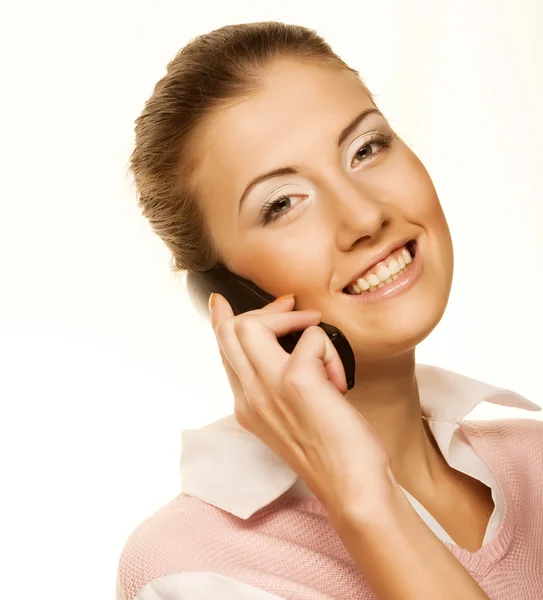 Business woman with a phone — Stock Photo, Image