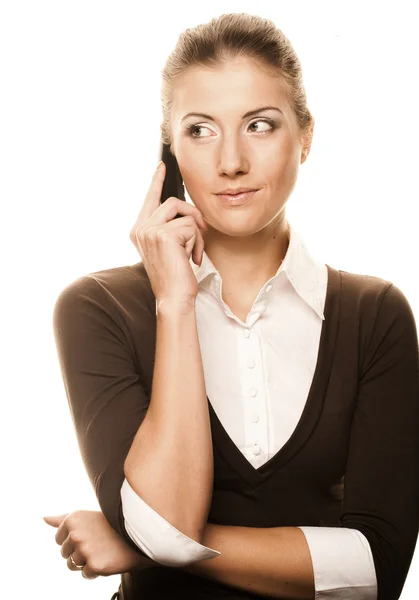 Mujer de negocios con un teléfono —  Fotos de Stock