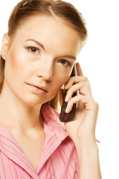 Donna d'affari con un telefono — Foto Stock