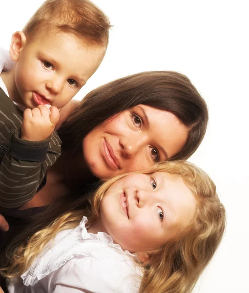 Szczęśliwą matką, synem i córką — Zdjęcie stockowe