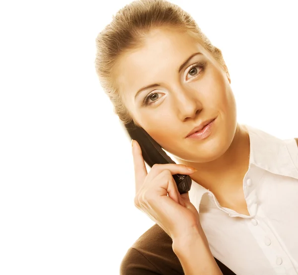 Mujer de negocios con un teléfono — Foto de Stock