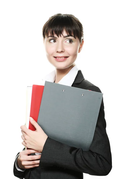Junge glücklich lächelnde Geschäftsfrau — Stockfoto