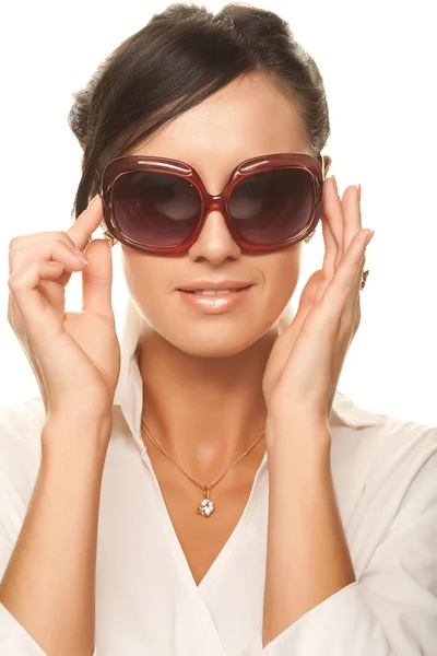 Γυναίκα που φοράει γυαλιά ηλίου — Φωτογραφία Αρχείου