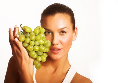 Girl with grape clipart