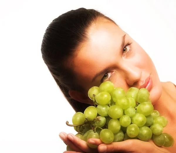 Flicka med grape — Stockfoto
