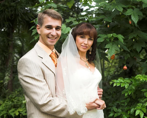 屋外の結婚式のカップル — ストック写真