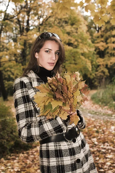 Mujer en el parque de otoño —  Fotos de Stock