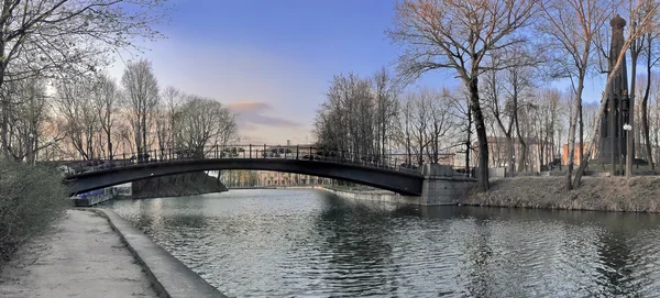 Panorama mit der Brücke lizenzfreie Stockfotos