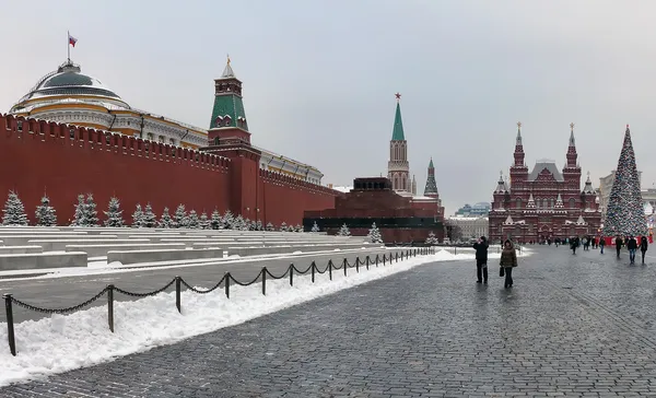 Piazza rossa in inverno — Foto Stock