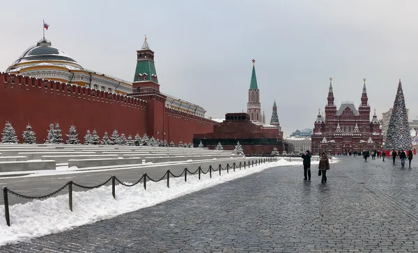 겨울에 붉은 광장 스톡 사진