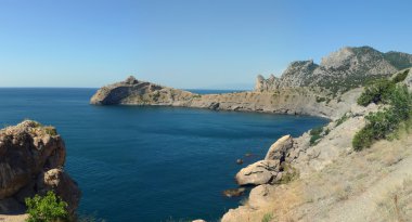 Panorama of a bay of the black sea clipart