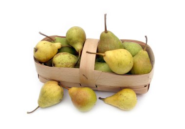 Ripe pears on a white clipart