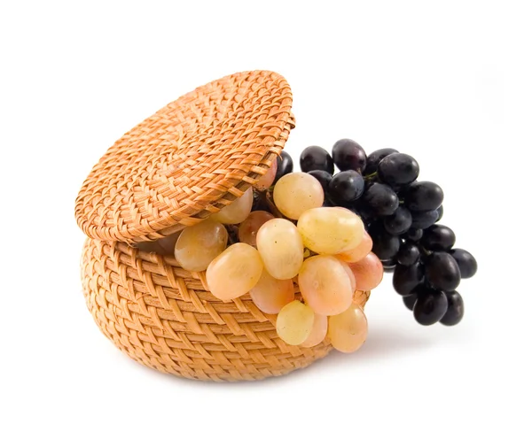 Basket with grapes — Stock Photo, Image