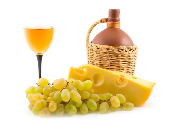 Ser winogron i wina — Zdjęcie stockowe