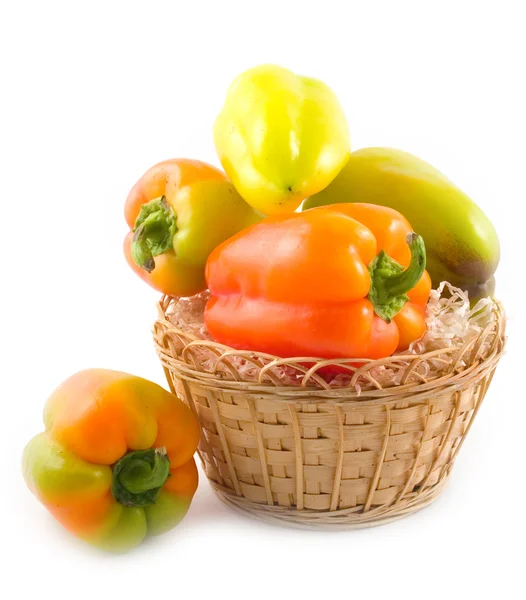 Pepper in basket — Stock Photo, Image