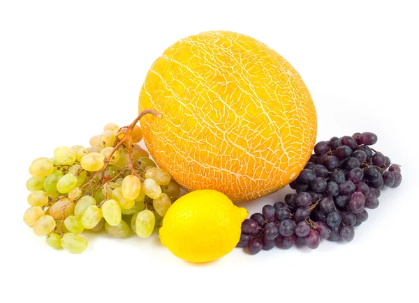 Ripe yellow melon and lemon — Stock Photo, Image
