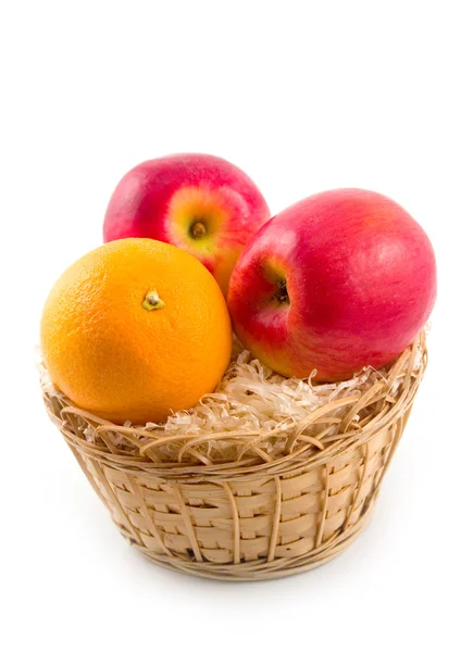 Fruta útil laranja e maçãs — Fotografia de Stock