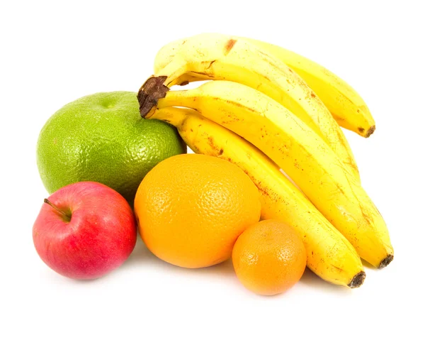 Banany pomarańczowy mandarynki i jabłko — Zdjęcie stockowe