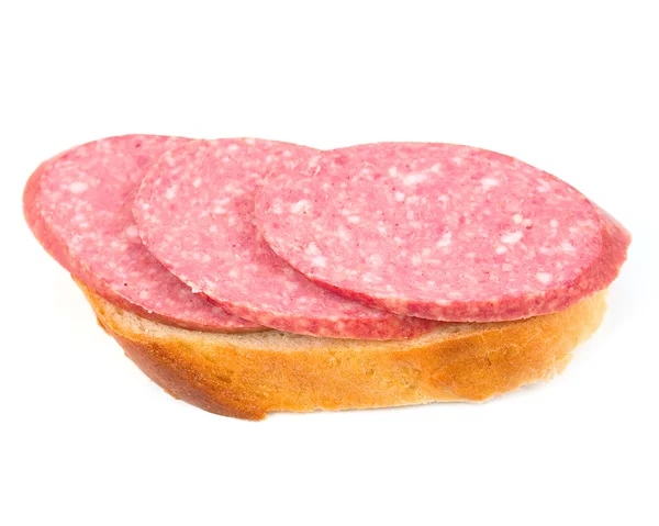 Sausage with bread sandwich — Stock Photo, Image