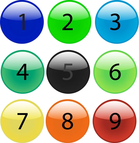 Balles de verre avec chiffres — Image vectorielle