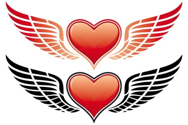 Valentine's Day Heart with wing clipart