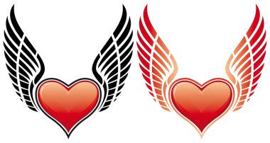 Valentine's Day Heart with wing clipart