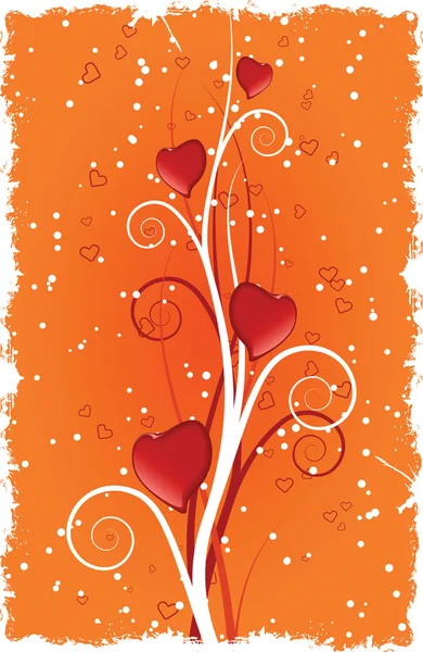Coeur avec tourbillons — Image vectorielle