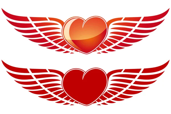 Валентина серце з крилом — стоковий вектор